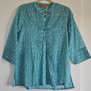 Oliphant Lisbon Pintuck Ruffle Top Size Medium